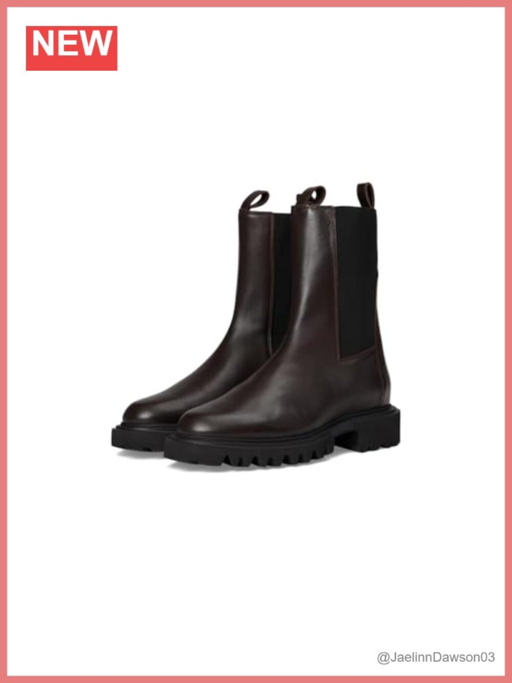 AllSaints Hallie Leather Chelsea Ankle Boots Round Toe Pull-On
